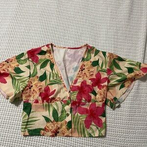 Floral Button-Up Crop Top